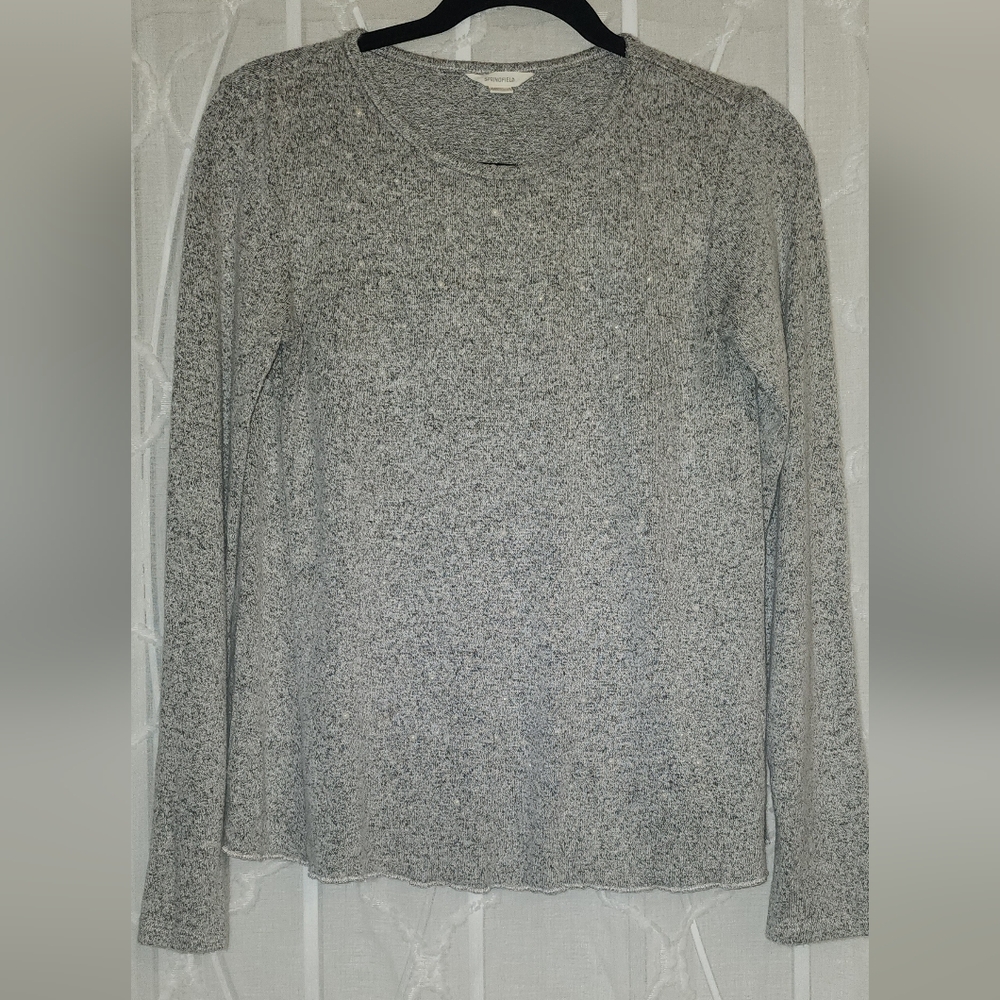 Springfield Gray Women's Long Sleeve Top With Pearl Details